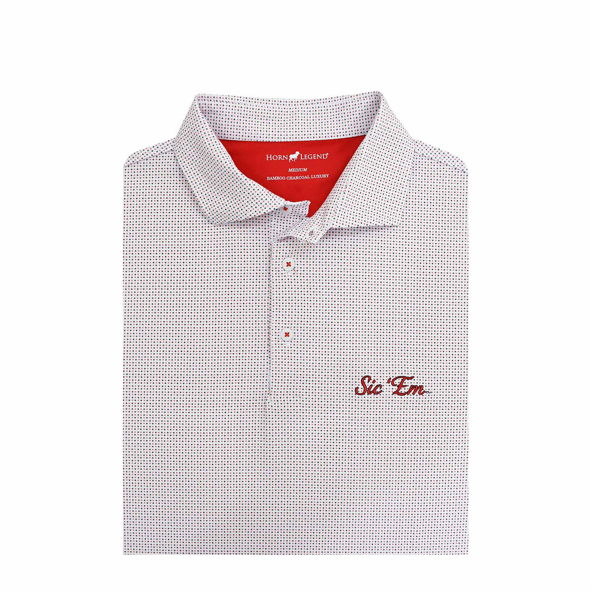 UGA Sic' Em Script Checker Performance Polo White/Black/Red