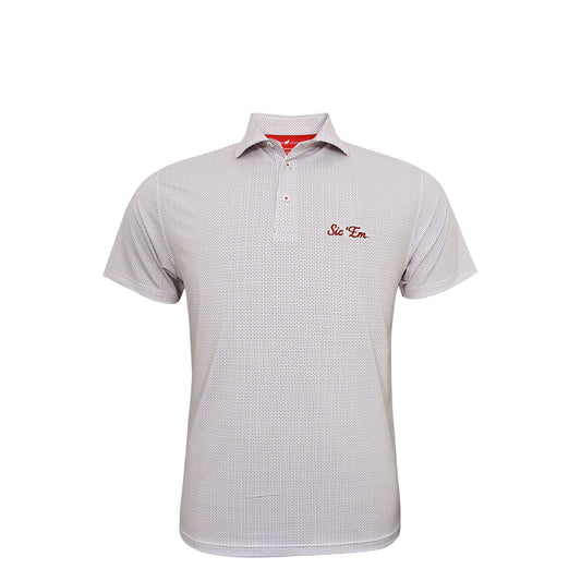 UGA Sic' Em Script Checker Performance Polo White/Black/Red