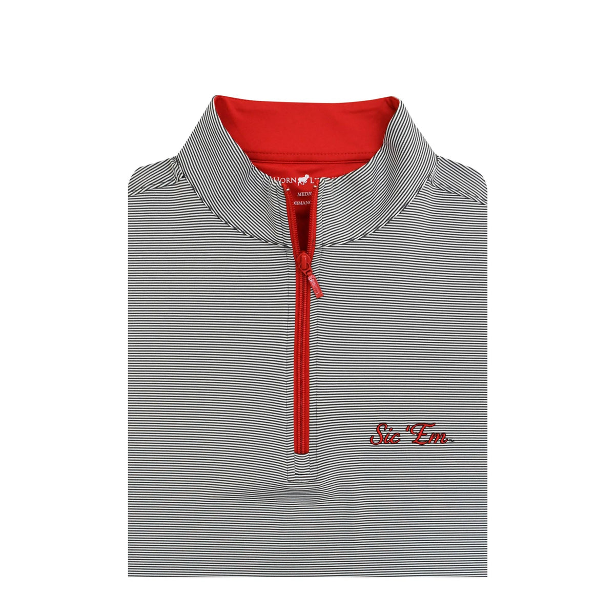 UGA Sic' Em Script Stripe Performance Pullover Charcoal/White