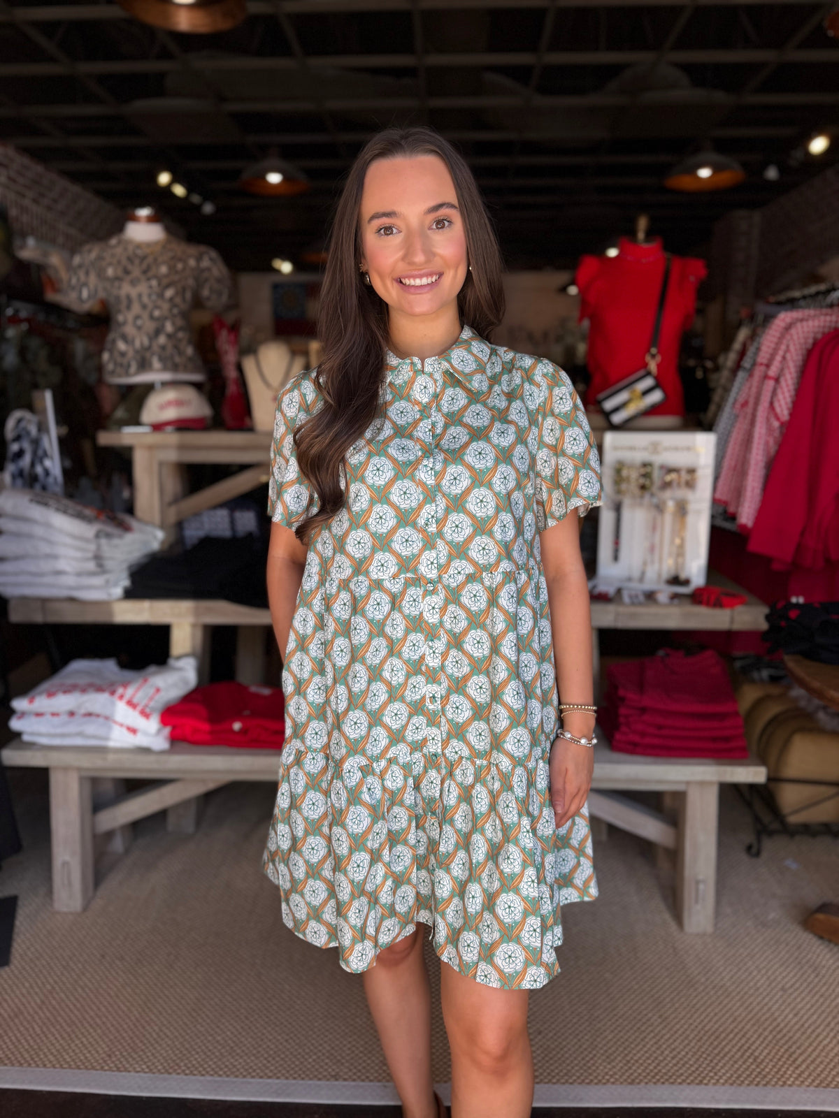 Rendie Tiered Mini Dress Eyelet