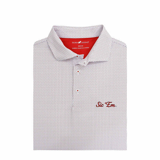 UGA Sic' Em Script Checker Performance Polo White/Black/Red